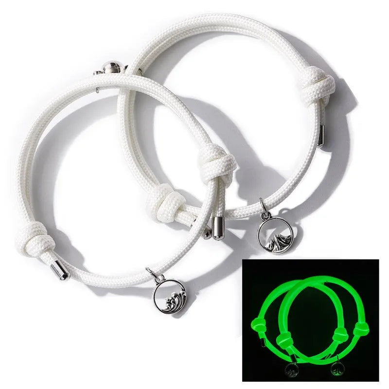 Pulsera pareja imantado de olas fosforescentes