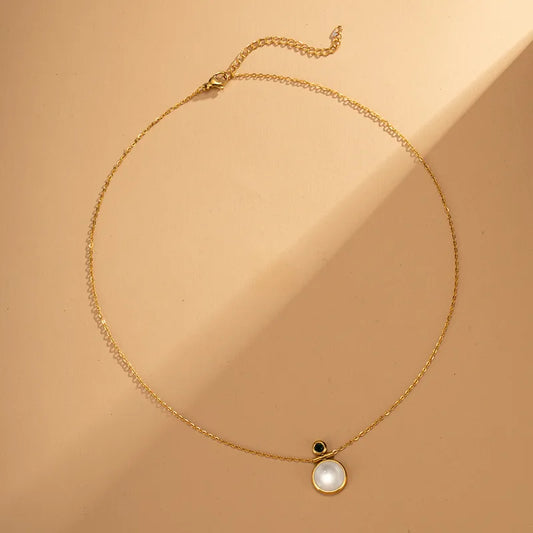 Collar para mujer de perla enchapado